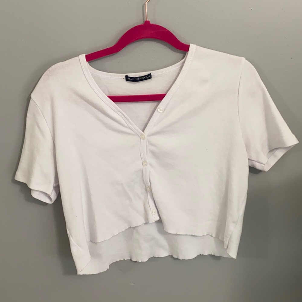 Cropped white Brandy Melvill top